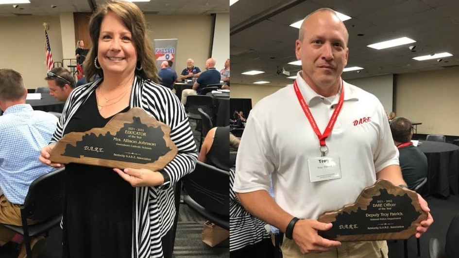 Mrs. Allison Johnson received the 2021-2022 KY’s Educator of the Year Award and Deputy Troy Patrick was recognized as the 2021-2022 KY’s D.A.R.E. Officer of the Year.