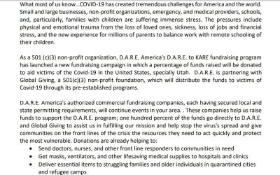 Utah Fundraising Letters related to COVID-19