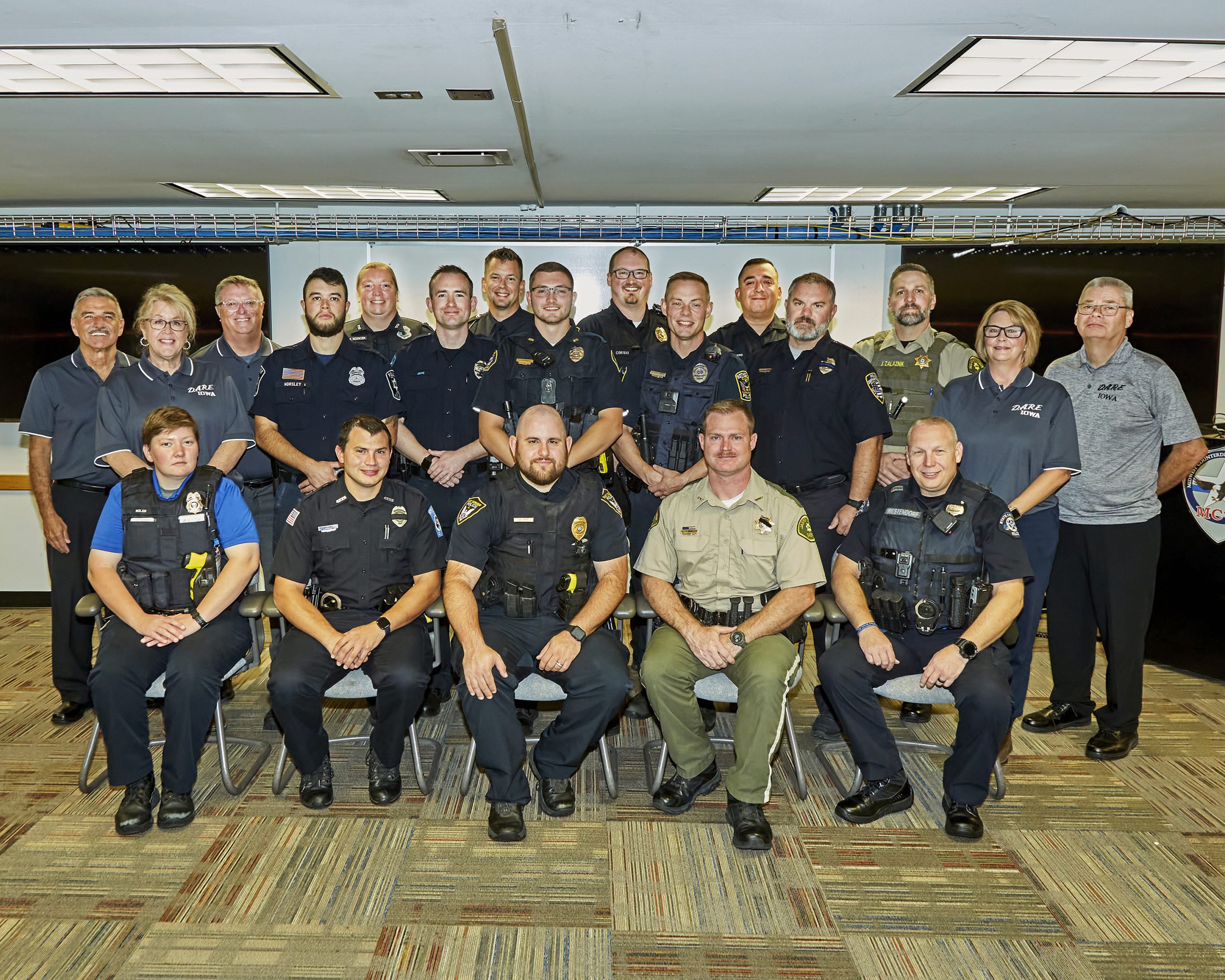 Iowa D.A.R.E. hosted its 44th D.A.R.E. Officer Training at Camp Dodge in Johnston, IA. The training consisted of 15 officers from Iowa, Illinois, Wisconsin, Missouri, and Indiana. The training was held September 18 - 28, 2023